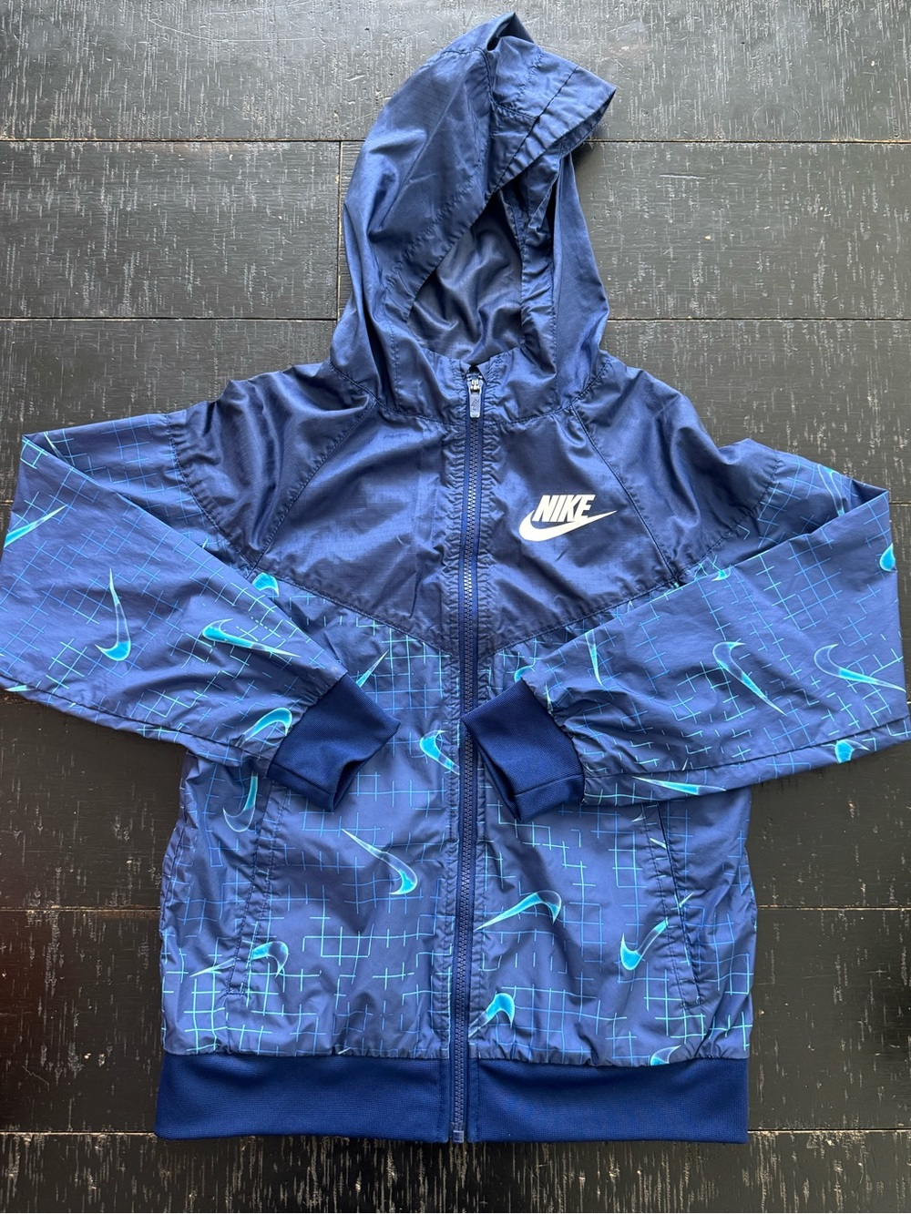 Nike Kids Blue Hooded Windbreaker